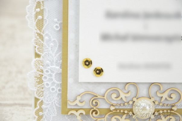 Zaproszenia na Ślub glamour biało-złote