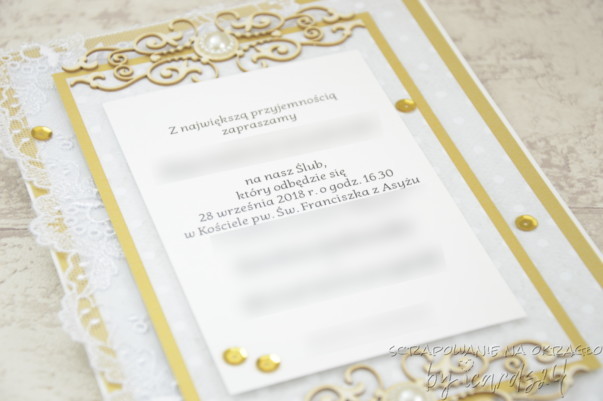 Zaproszenia na Ślub złoto-białe