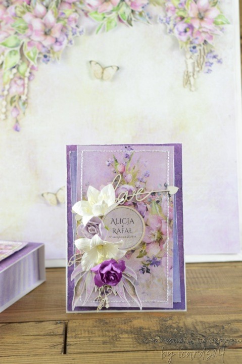 fioletowa kartka na Ślub
